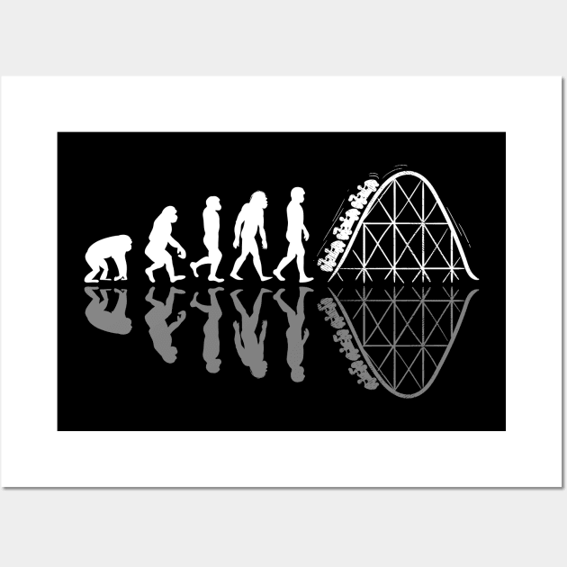 Roller Coaster Evolution Adrenaline Enthusiasts Gift Wall Art by Shirtbubble